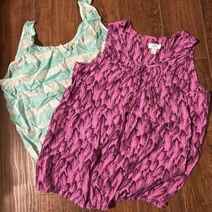 Two Loft sleeveless tops size XL